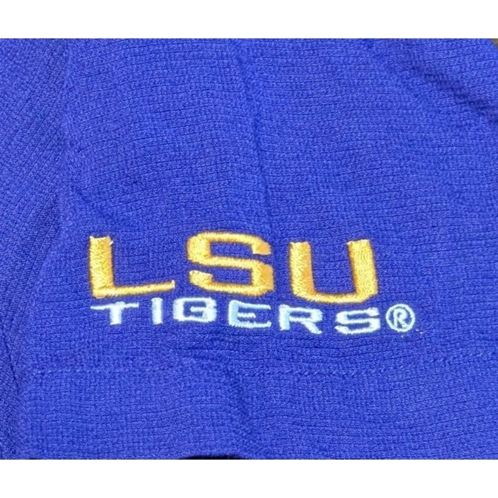 🐯 LSU Tigers Button Down Rayon Shirt Hawaiian Men's XL Purple Embroidered Linen